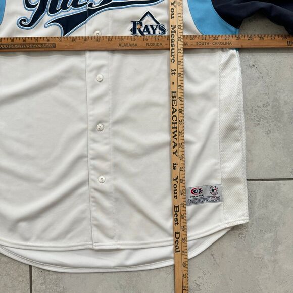 Tampa Bay Rays MLB True Fan Sewn Embroidered Size XL Blue Jersey - Picture 7 of 7